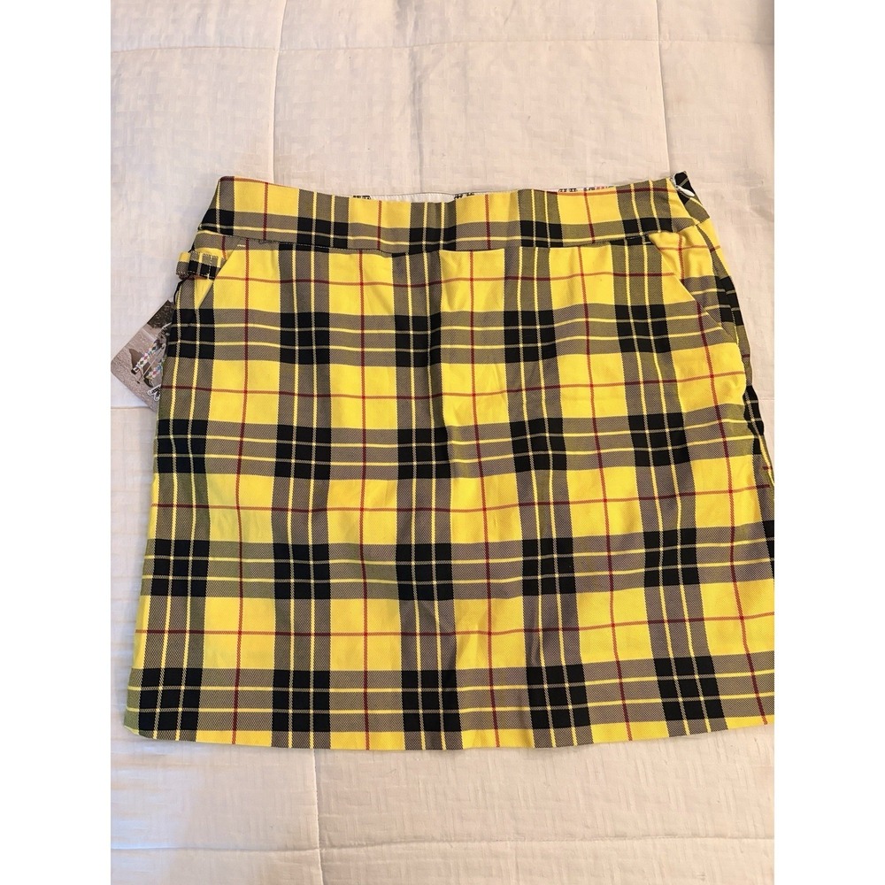 Royal‎ & Awesome Yellow Plaid Golf Skort Size 10 NWT RWKLT14R - Picture 6 of 6